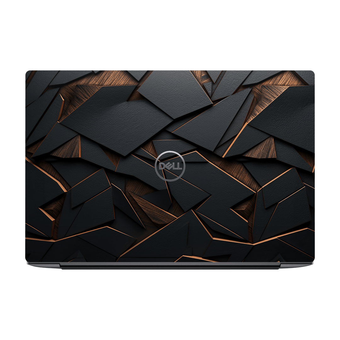 Dell XPS 17 (9700/9710/9720/9730) Printed Custom SIGNATURE “Nightcore” Midnight Black & Bronze Geometric Skin Wrap Sticker Decal Cover Protector by QSKINZ | QSKINZ.COM