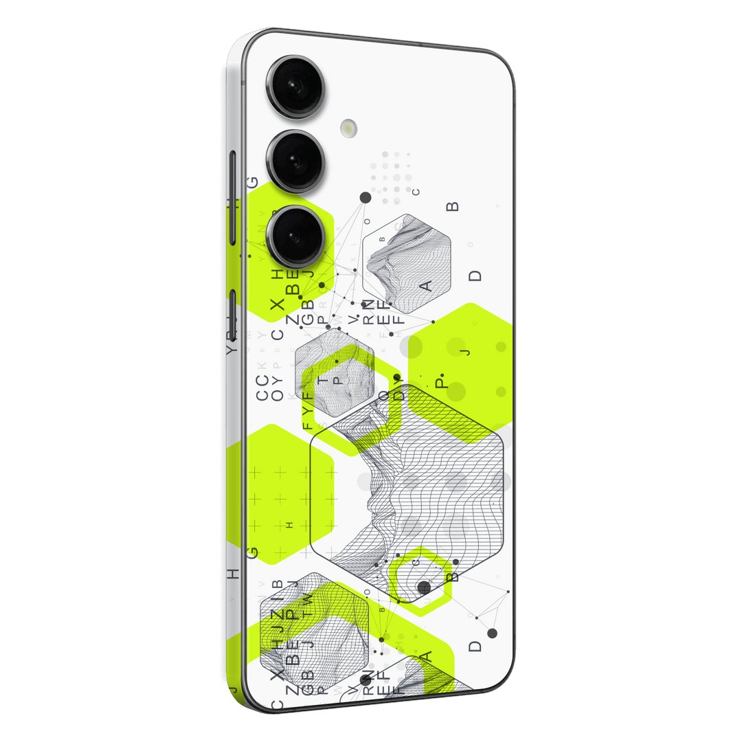 Galaxy S24 Printed Custom SIGNATURE “Neural Realm” AI Science Green & White Skin Wrap Sticker Decal Cover Protector by QSKINZ | QSKINZ.COM