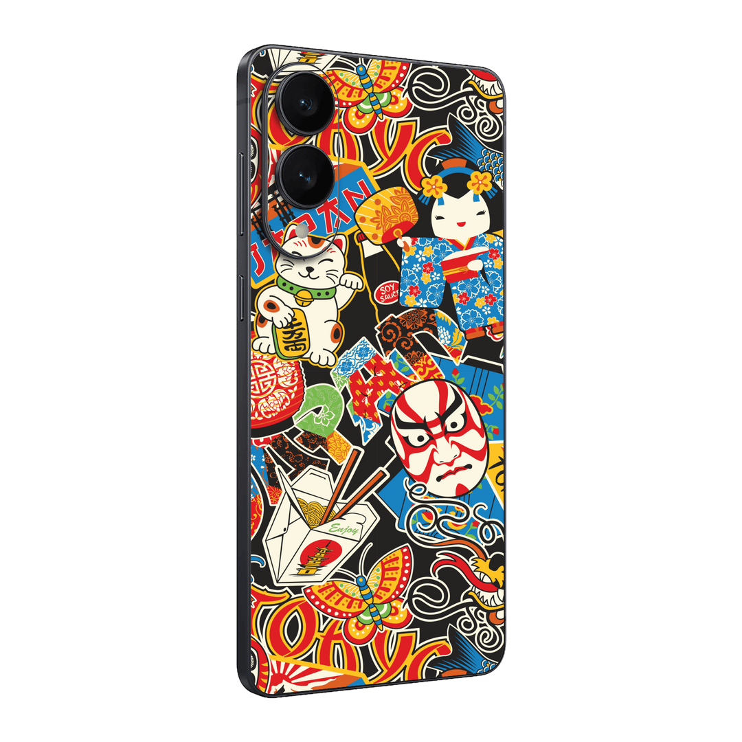 Galaxy S25 EDGE Custom Printed SIGNATURE “Manga Tokyo Maneki” Japanese Art Skin Wrap Sticker Decal Cover Protector by QSKINZ | QSKINZ.COM