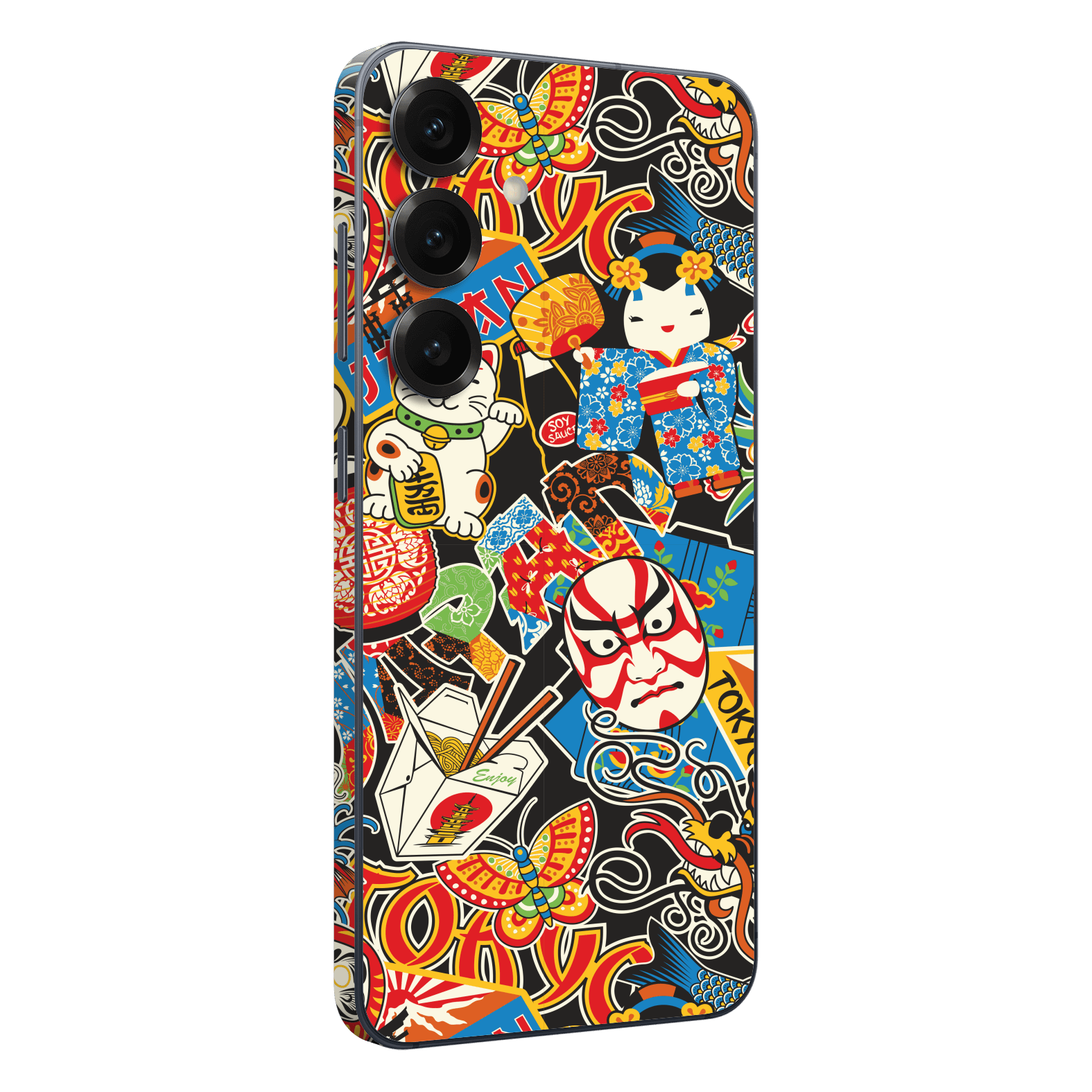 Galaxy S25 FE Custom Printed SIGNATURE “Manga Tokyo Maneki” Japanese Art Skin Wrap Sticker Decal Cover Protector by QSKINZ | QSKINZ.COM
