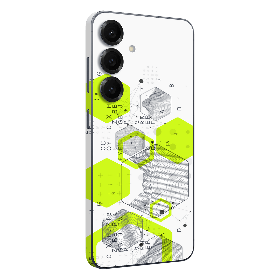 Galaxy S25+ PLUS Printed Custom SIGNATURE “Neural Realm” AI Science Green & White Skin Wrap Sticker Decal Cover Protector by QSKINZ | QSKINZ.COM
