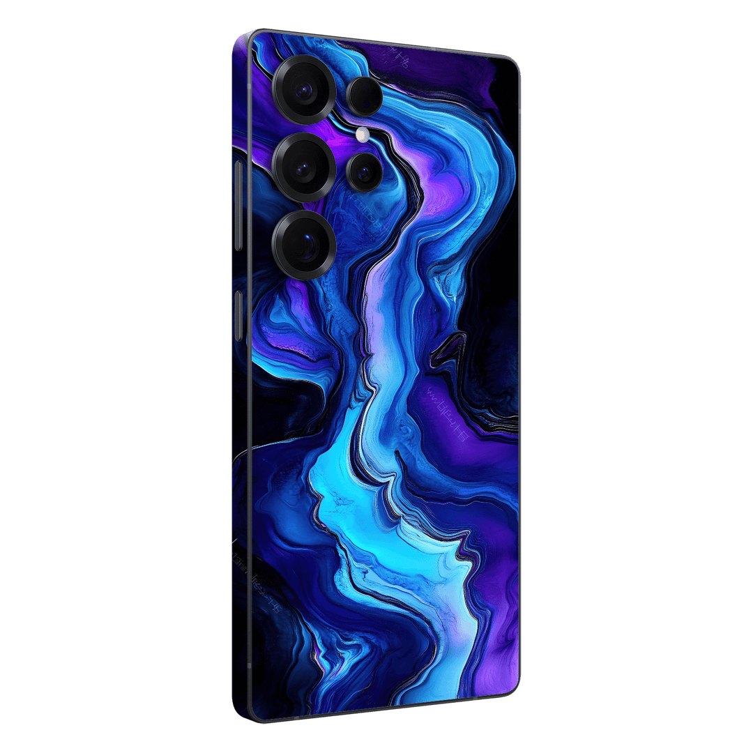 Galaxy S25 ULTRA Custom Printed SIGNATURE “Agate Geode Blue Marble” Art Skin Wrap Sticker Decal Cover Protector by QSKINZ | QSKINZ.COM