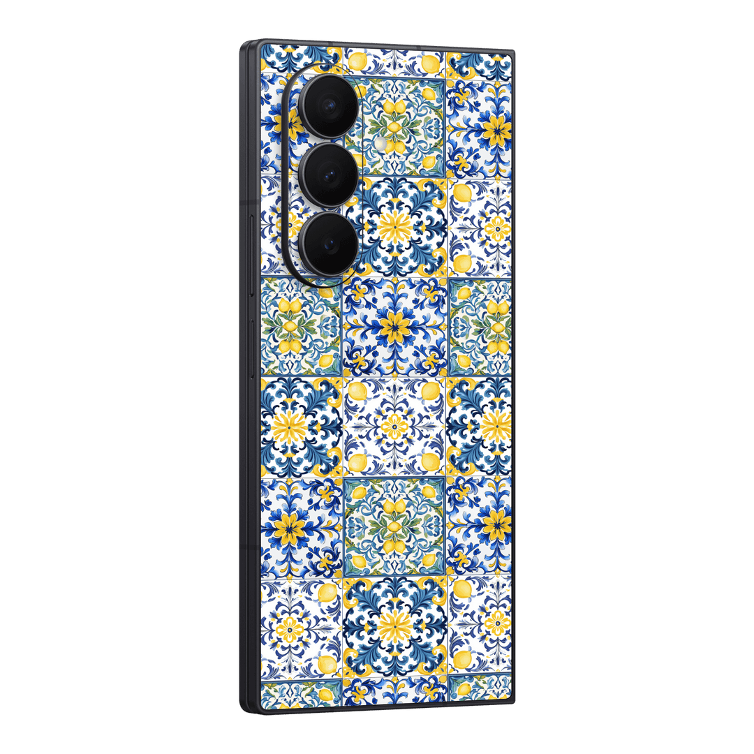 Galaxy Z FOLD 7 Custom Printed SIGNATURE “Tile d’Amalfi Coast” Ceramic Skin Wrap Sticker Decal Cover Protector by QSKINZ | QSKINZ.COM