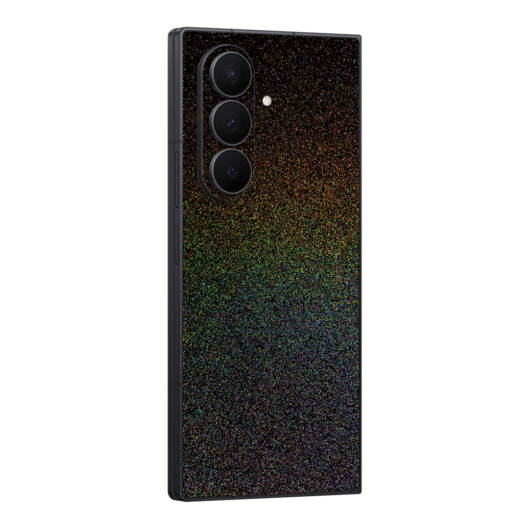 Galaxy Z FOLD 7 GALAXY Galactic Black Milky Way Rainbow Sparkling Metallic Gloss Finish Skin Wrap Sticker Decal Cover Protector by QSKINZ | qskinz.com