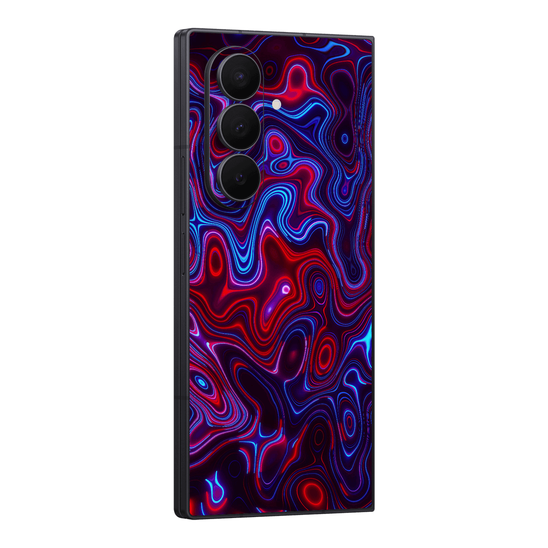 Galaxy Z FOLD 7 Print Printed Custom SIGNATURE Flux Fusion Purple Neon Skin Wrap Sticker Decal Cover Protector by QSKINZ | QSKINZ.COM