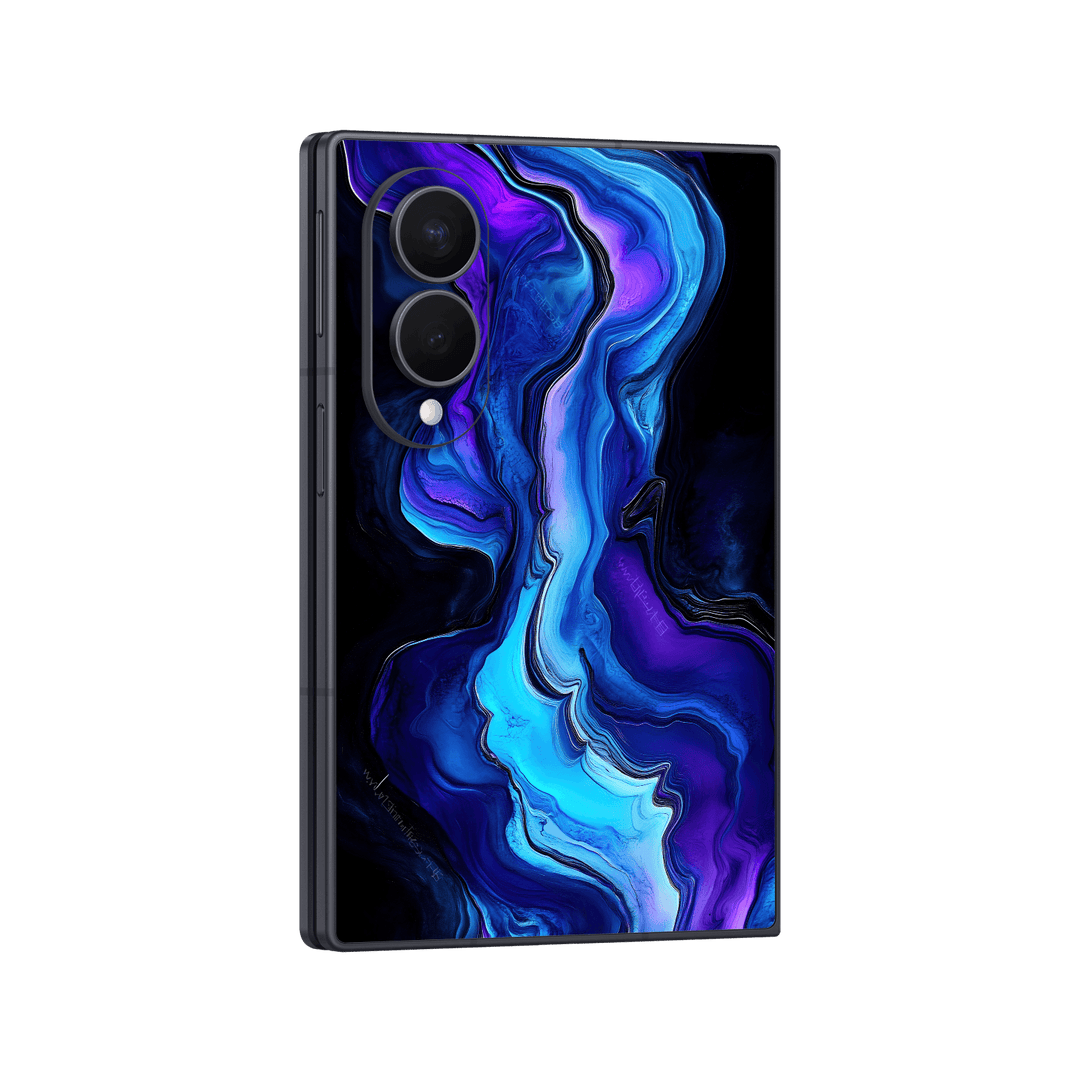 Galaxy Z FOLD 8 Custom Printed SIGNATURE “Agate Geode Blue Marble” Art Skin Wrap Sticker Decal Cover Protector by QSKINZ | QSKINZ.COM