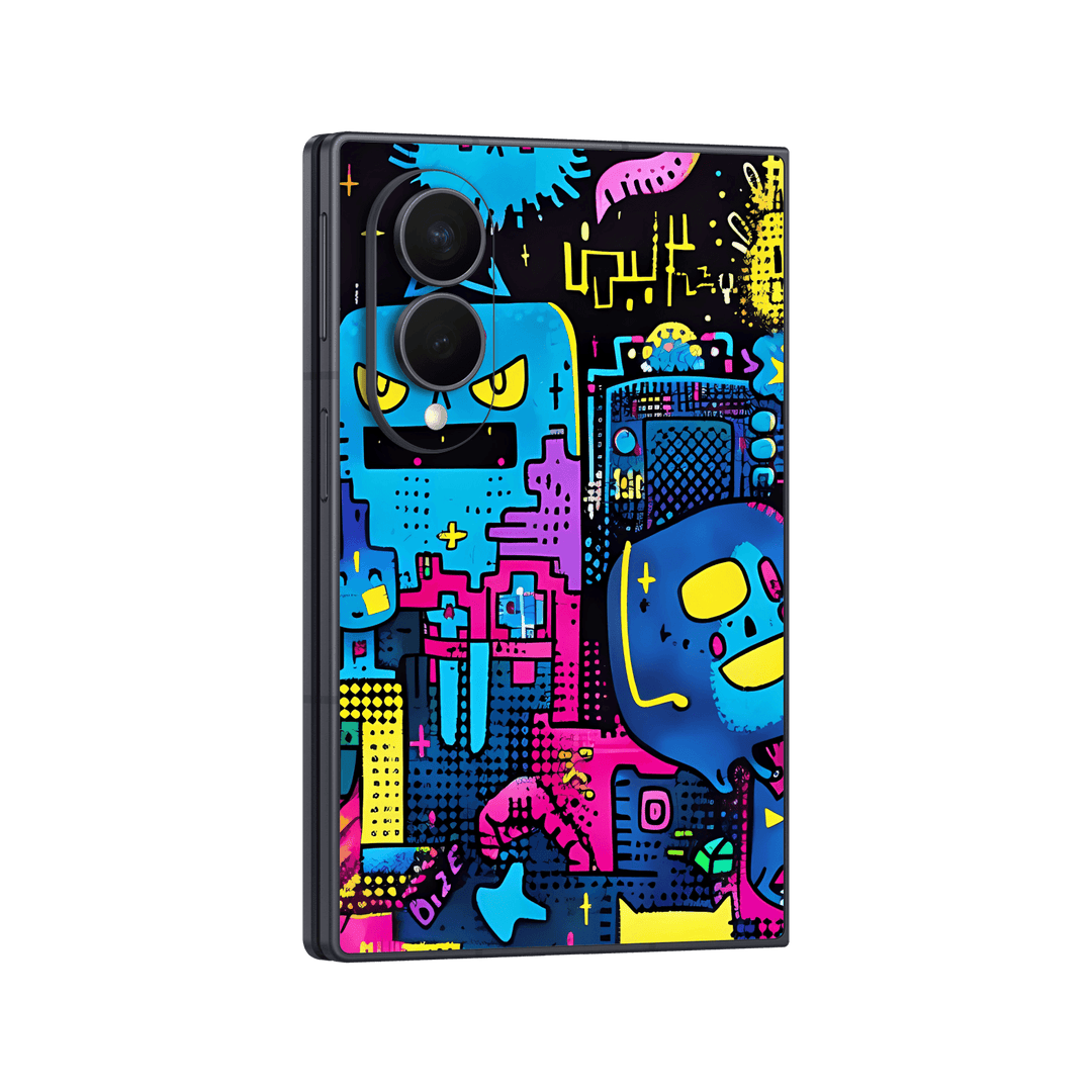 Galaxy Z FOLD 8 Print Printed Custom SIGNATURE Arcade Rave Gaming Gamer Pixel Skin Wrap Sticker Decal Cover Protector by QSKINZ | QSKINZ.COM