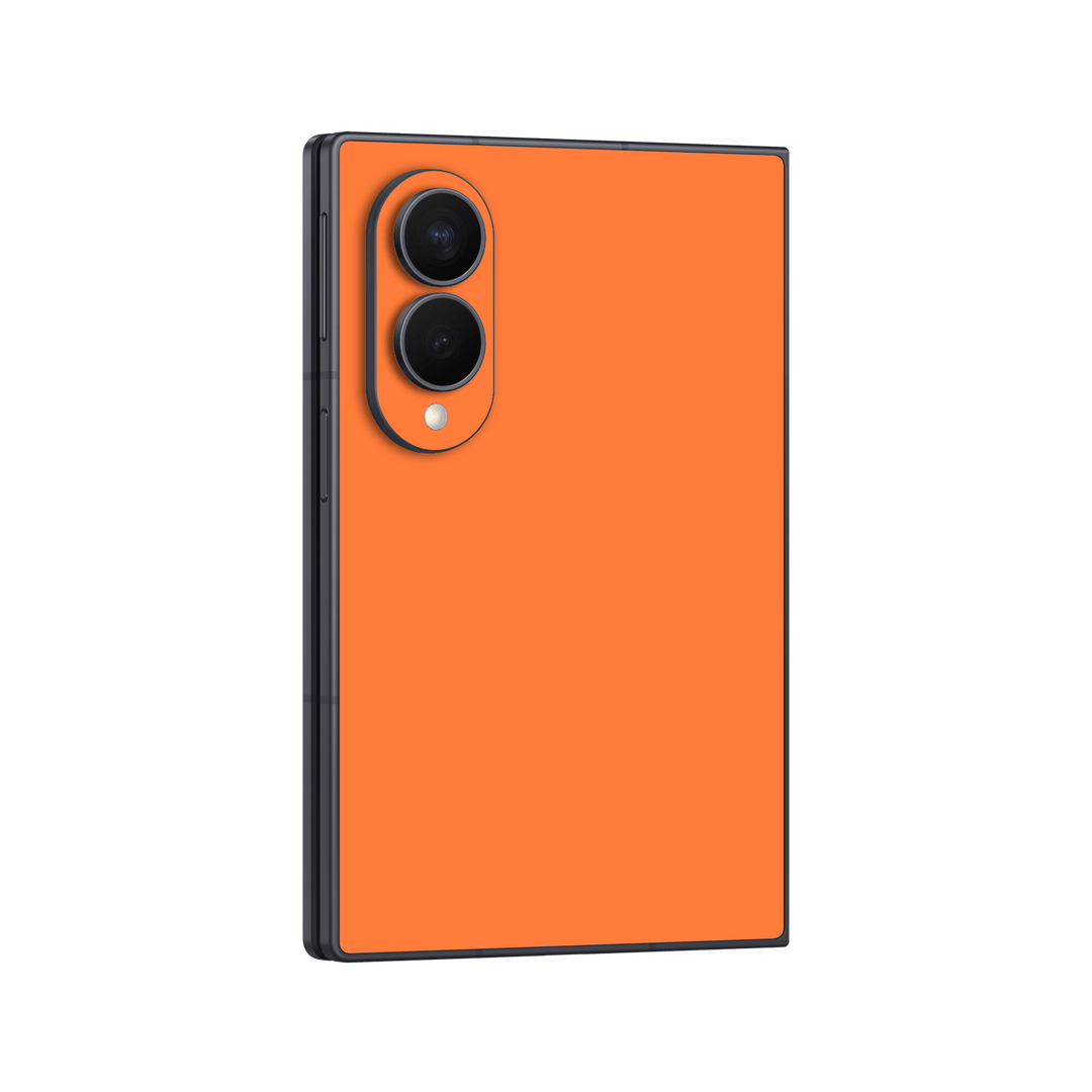 Galaxy Z FOLD 8 Printed Custom SIGNATURE “Cosmic Orange” Vibrant Solid Orange Skin Wrap Sticker Decal Cover Protector by QSKINZ | QSKINZ.COM