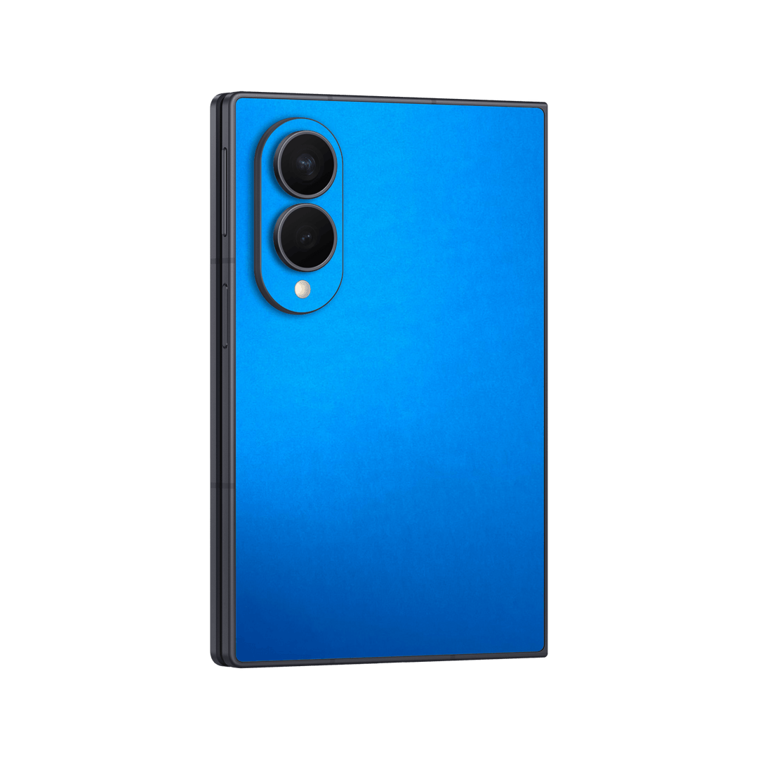 Galaxy Z FOLD 8 Satin Blue Metallic Matt Matte Skin Wrap Sticker Decal Cover Protector by QSKINZ | qskinz.com