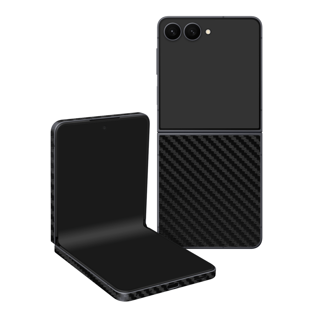 Galaxy Z Flip 8 Black 3D Textured Carbon Fibre Fiber Skin Wrap Sticker Decal Cover Protector by QSKINZ | qskinz.com