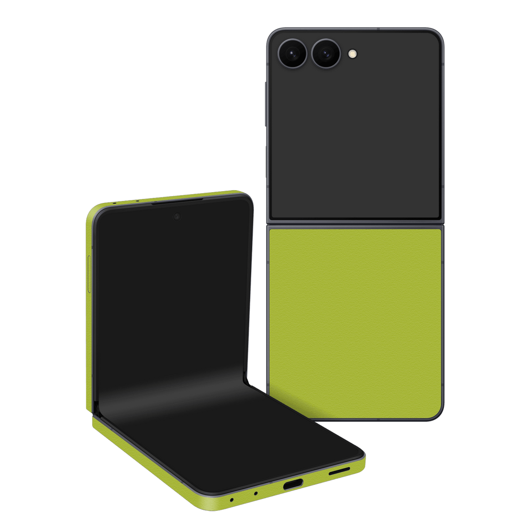 Galaxy Z Flip 8 Luxuria Lime Green Matt 3D Textured Skin Wrap Sticker Decal Cover Protector by QSKINZ | qskinz.com