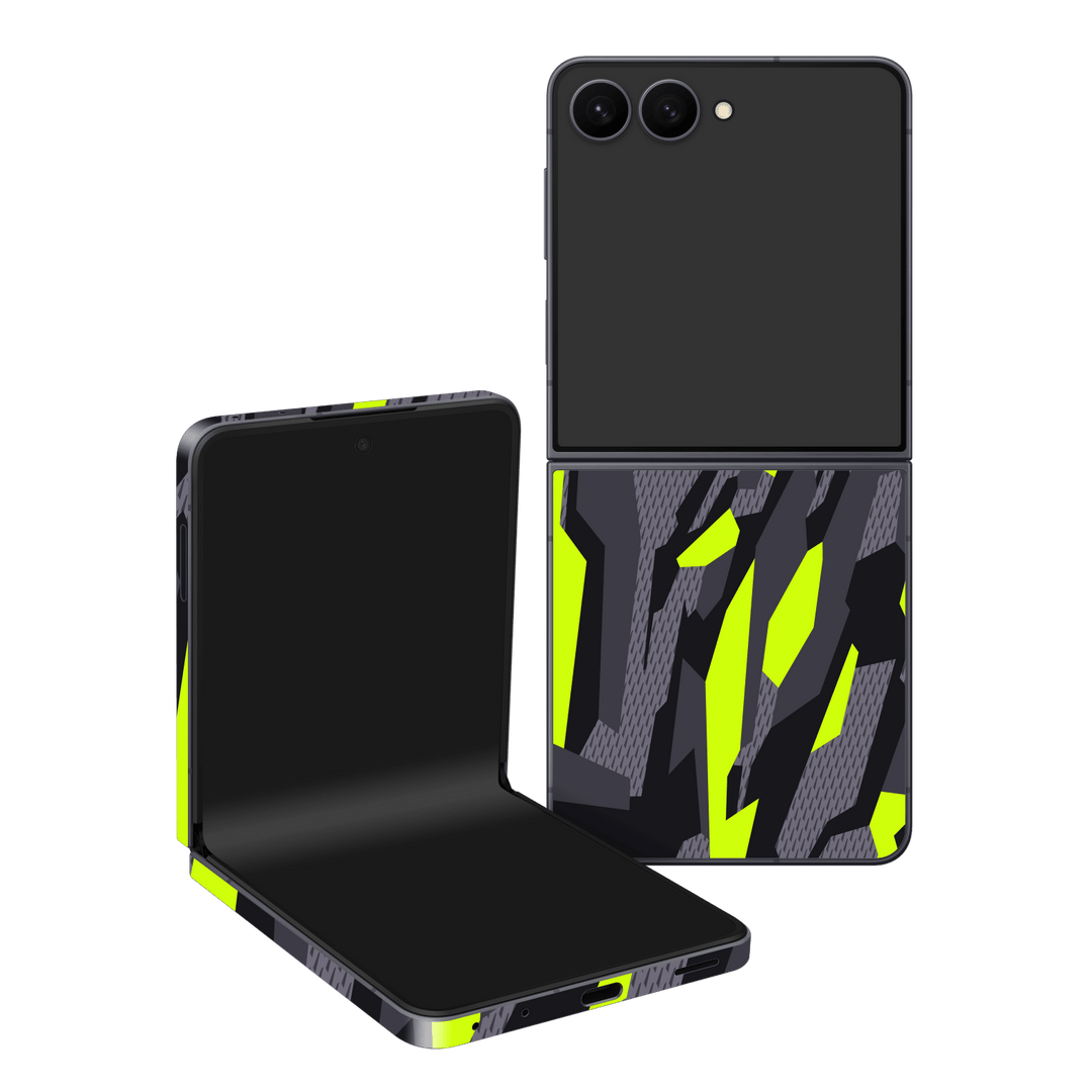 Galaxy Z Flip 8 Print Printed Custom SIGNATURE Abstract Green Camouflage Skin Wrap Sticker Decal Cover Protector by QSKINZ | qskinz.com
