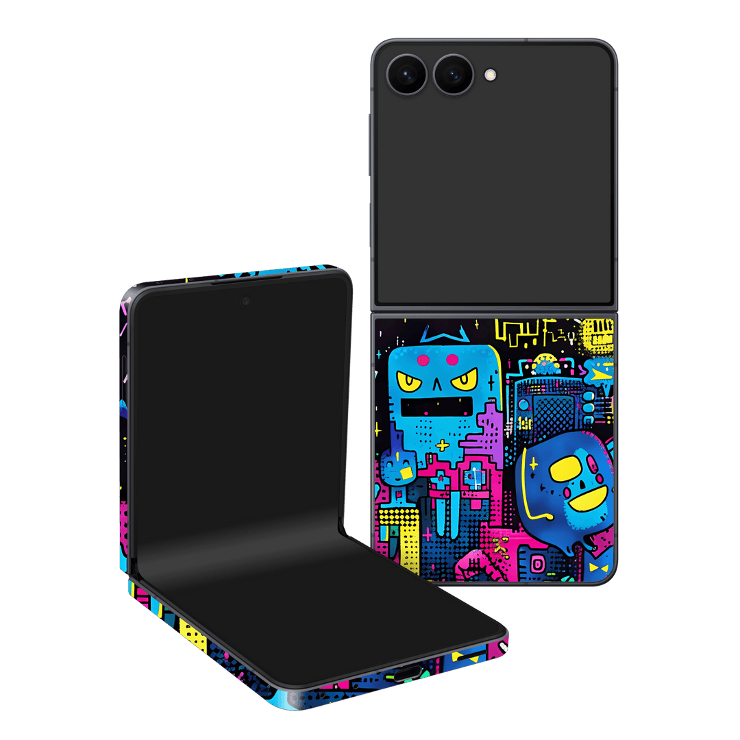Galaxy Z Flip 8 Print Printed Custom SIGNATURE Arcade Rave Gaming Gamer Pixel Skin Wrap Sticker Decal Cover Protector by QSKINZ | QSKINZ.COM