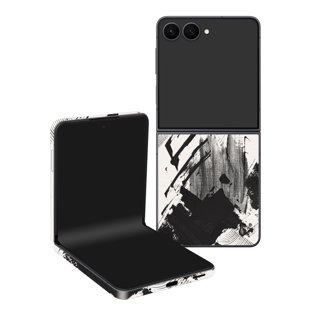 Galaxy Z Flip 8 Print Printed Custom SIGNATURE Black and White Madness Skin Wrap Sticker Decal Cover Protector by QSKINZ | qskinz.com