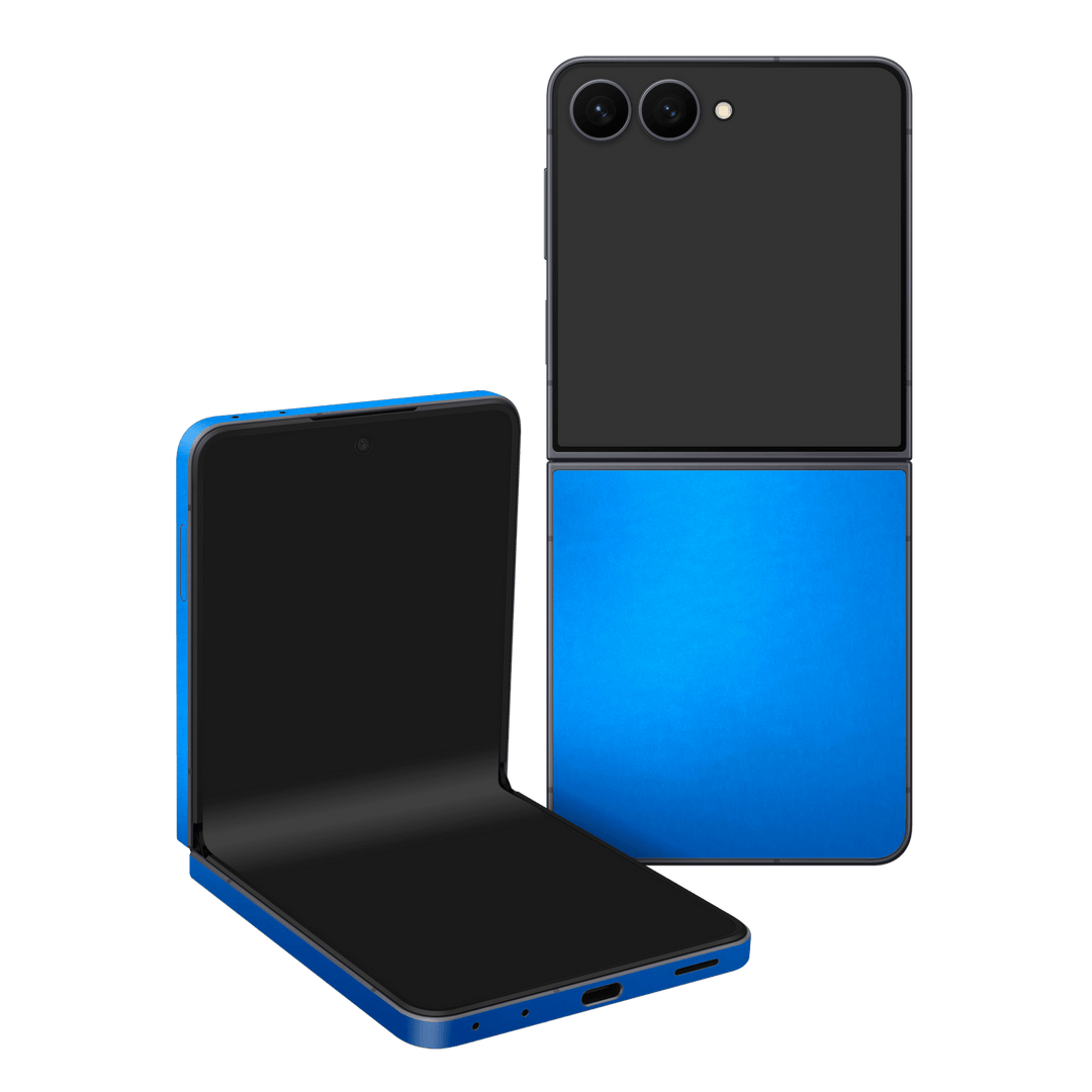 Galaxy Z Flip 8 Satin Blue Metallic Matt Matte Skin Wrap Sticker Decal Cover Protector by QSKINZ | qskinz.com