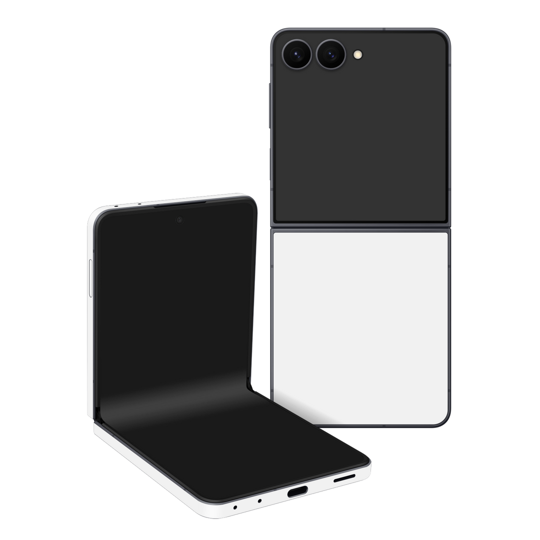 Galaxy Z Flip 8 Soft-Touch Matte StealthMatte Polar White Skin Wrap Sticker Decal Cover Protector by QSKINZ | qskinz.com