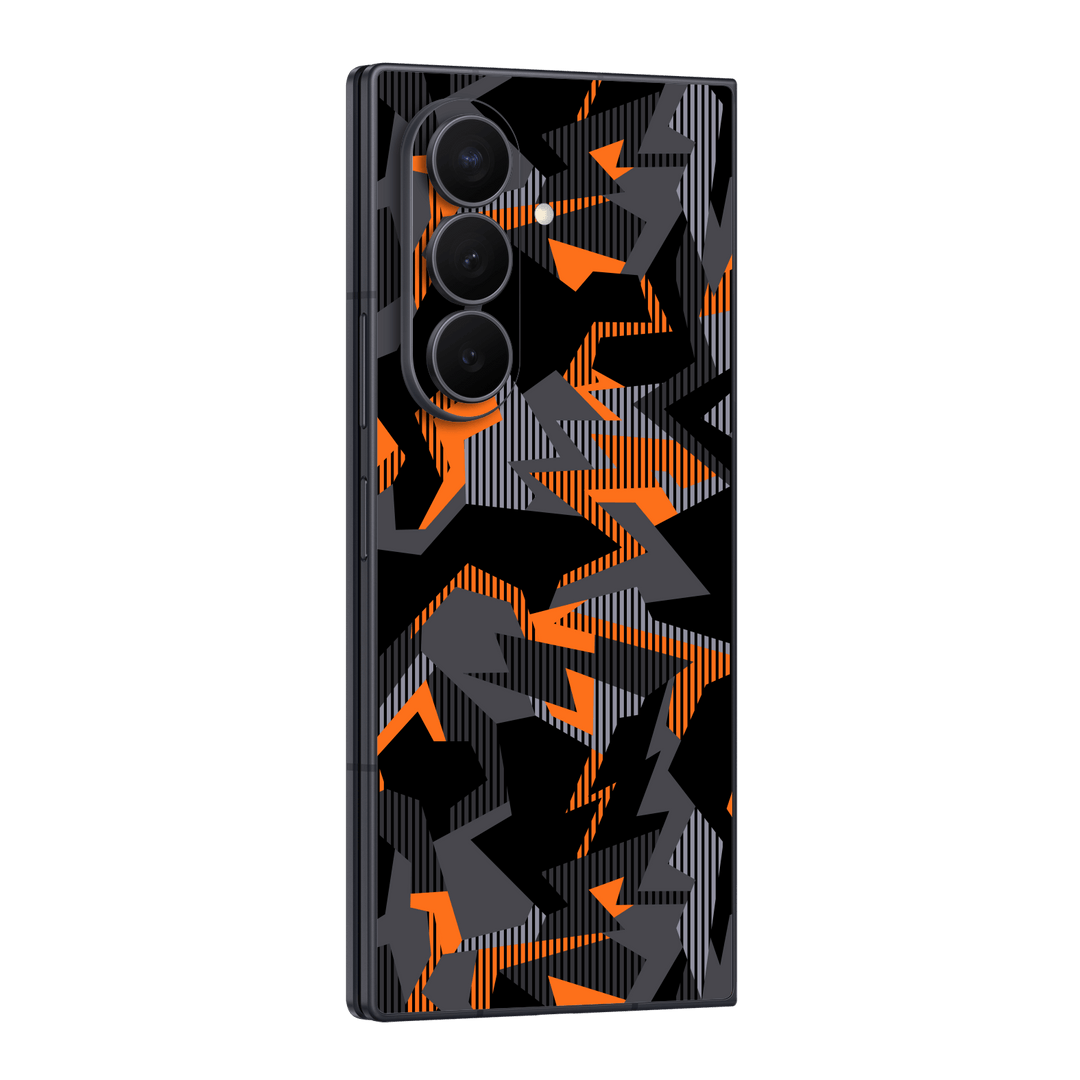 Galaxy Z Fold 8 ULTRA Print Printed Custom SIGNATURE Sharp-Edged Orange Camo Camouflage Skin Wrap Sticker Decal Cover Protector by QSKINZ | qskinz.com