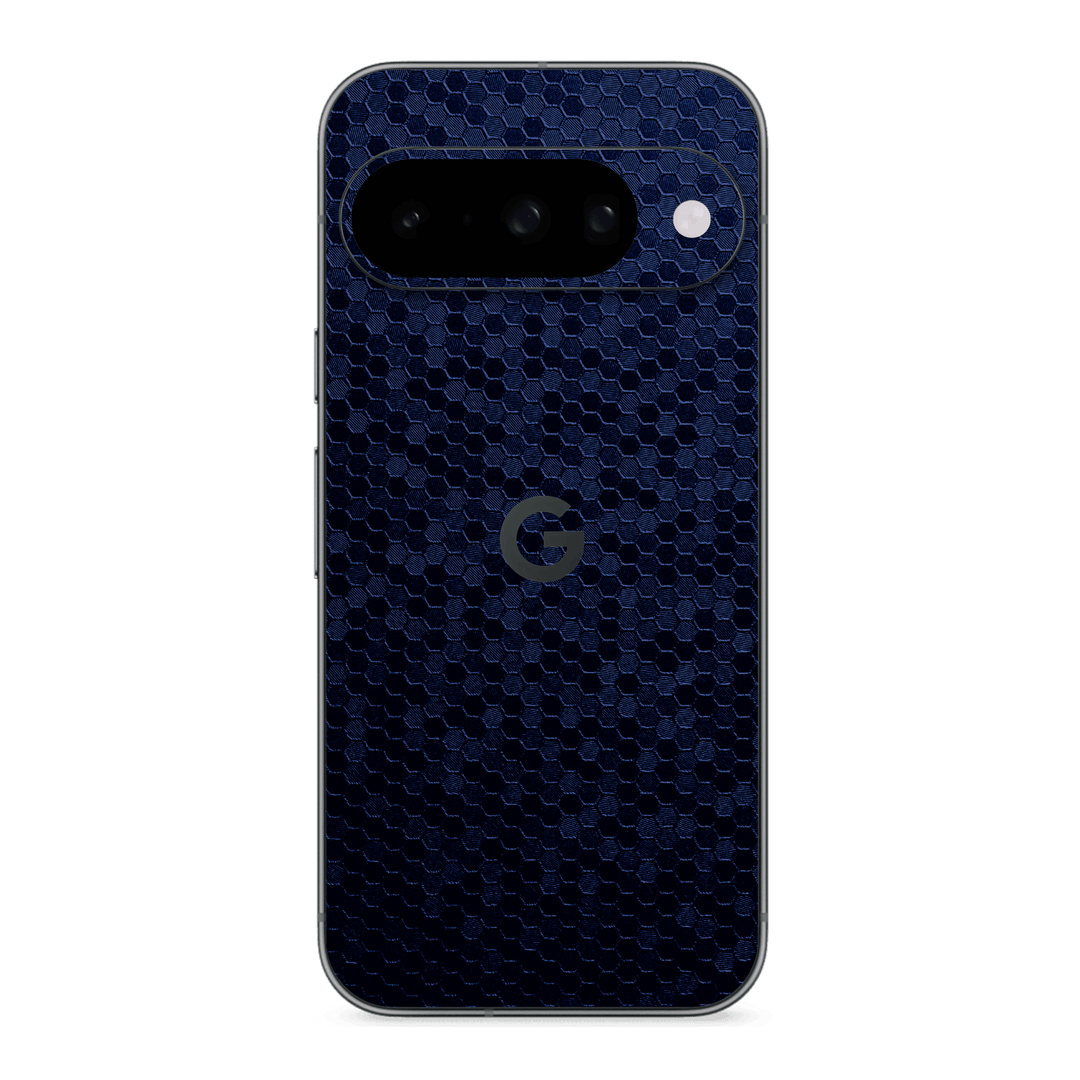 Google Pixel 10 Luxuria Navy Blue Honeycomb 3D Textured Skin Wrap Sticker Decal Cover Protector by QSKINZ | qskinz.com