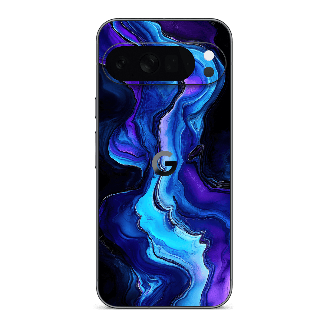 Google Pixel 10 PRO Custom Printed SIGNATURE “Agate Geode Blue Marble” Art Skin Wrap Sticker Decal Cover Protector by QSKINZ | QSKINZ.COM