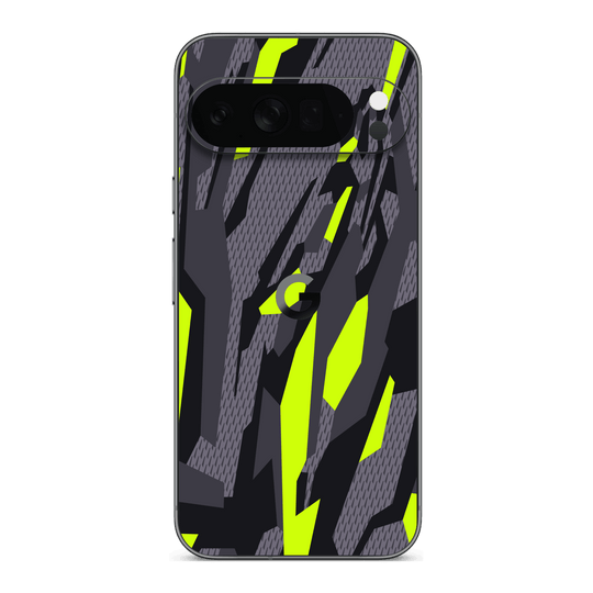 Google Pixel 10 PRO Print Printed Custom SIGNATURE Abstract Green Camouflage Skin Wrap Sticker Decal Cover Protector by QSKINZ | qskinz.com