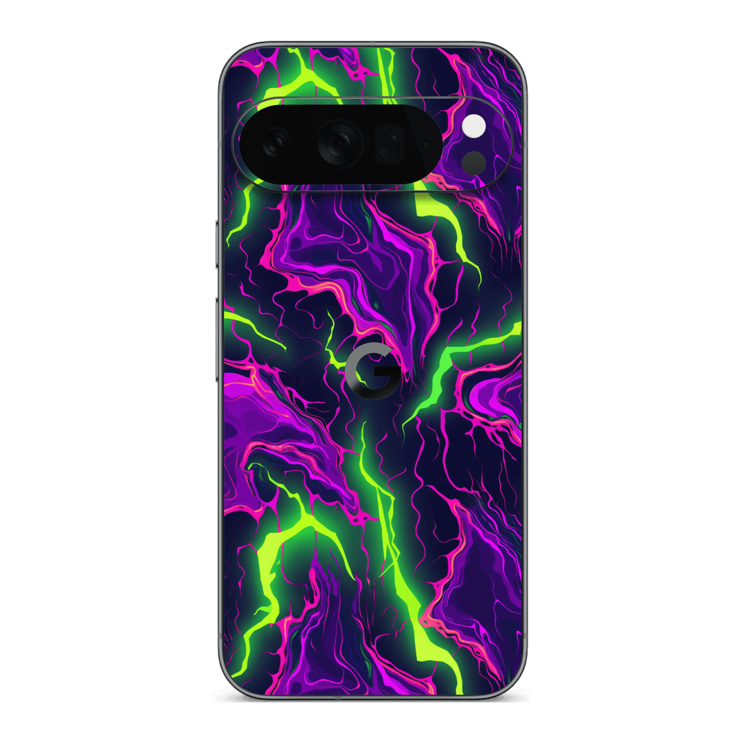 Google Pixel 10 PRO Print Printed Custom SIGNATURE Twisterra Twist Neon Purple Yellow Green Anime Skin Wrap Sticker Decal Cover Protector by QSKINZ | QSKINZ.COM