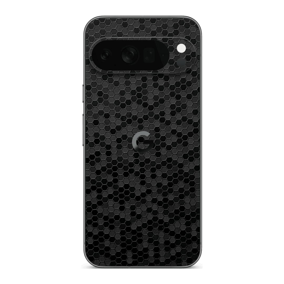 Google Pixel 10 Pro XL Luxuria Black Honeycomb 3D Textured Skin Wrap Sticker Decal Cover Protector by QSKINZ | qskinz.com