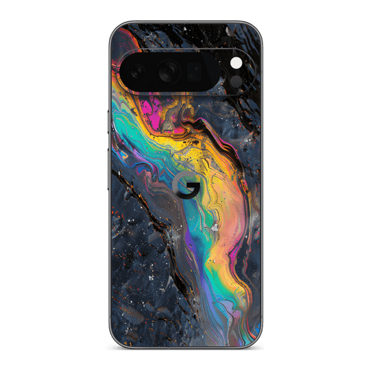 Google Pixel 10 Pro XL Print Printed Custom SIGNATURE Aurora Auroria Stone Marble Rainbow Skin Wrap Sticker Decal Cover Protector by QSKINZ | QSKINZ.COM