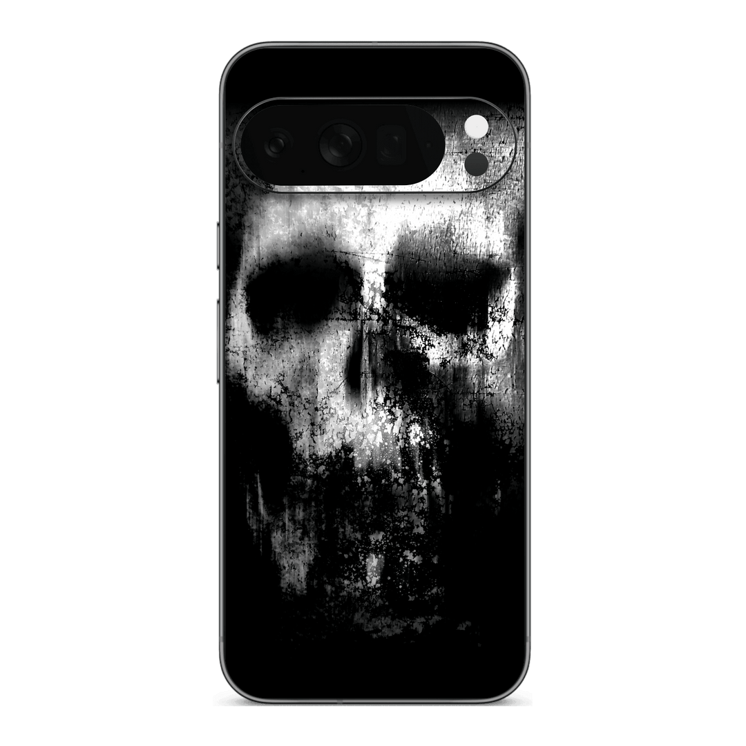 Google Pixel 10 Pro XL Print Printed Custom SIGNATURE Horror Black & White SKULL Skin, Wrap, Decal, Protector, Cover by QSKINZ | qskinz.com