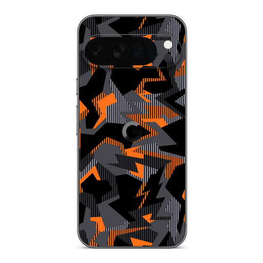 Google Pixel 10 Pro XL Print Printed Custom SIGNATURE Sharp-Edged Orange Camo Camouflage Skin Wrap Sticker Decal Cover Protector by QSKINZ | qskinz.com
