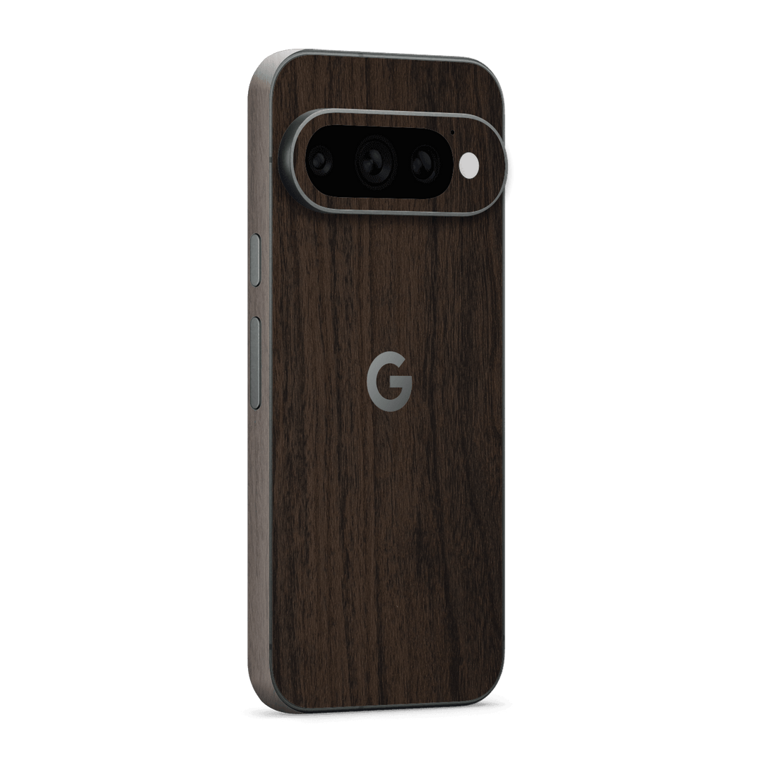 Google Pixel 11 PRO Premium Wood Wooden Dark Walnut Matte Textured Skin Wrap Sticker Decal Cover Protector by QSKINZ | qskinz.com