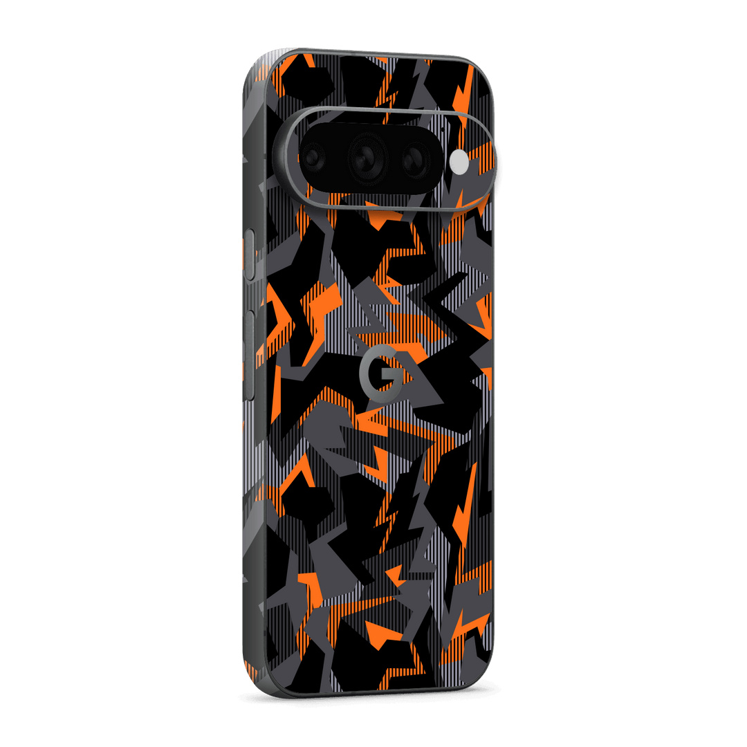 Google Pixel 11 PRO Print Printed Custom SIGNATURE Sharp-Edged Orange Camo Camouflage Skin Wrap Sticker Decal Cover Protector by QSKINZ | qskinz.com