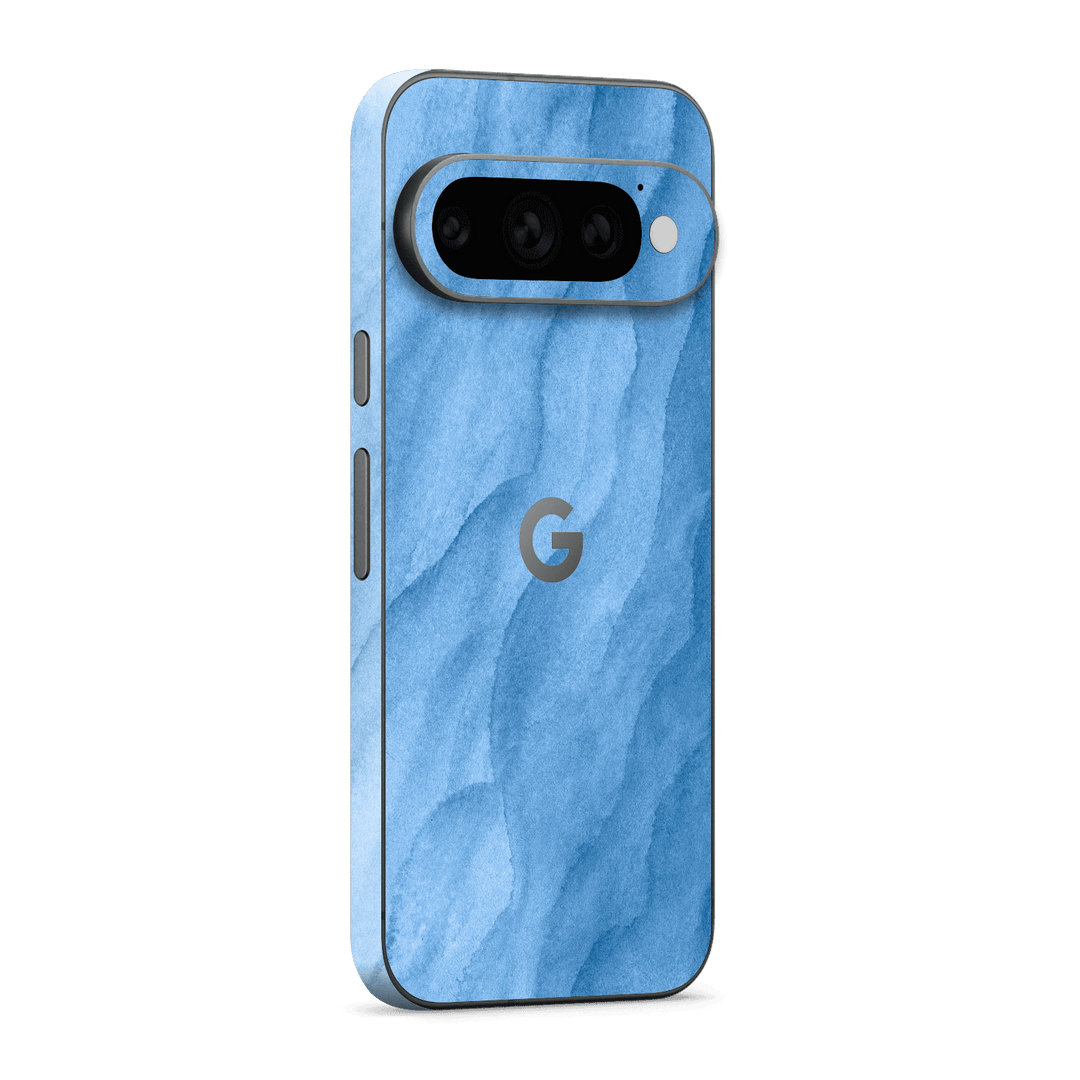 Google Pixel 11 PRO Printed Custom SIGNATURE "Glacier Veil" Glacier Light Blue Watercolour Wash Skin Wrap Sticker Decal Cover Protector by QSKINZ | QSKINZ.COM