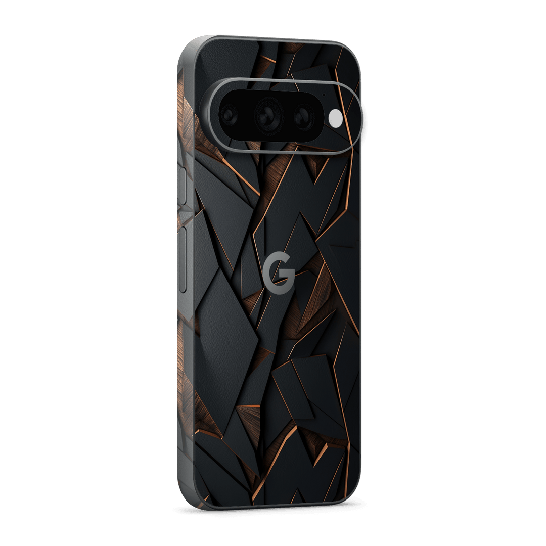 Google Pixel 11 PRO Printed Custom SIGNATURE “Nightcore” Midnight Black & Bronze Geometric Skin Wrap Sticker Decal Cover Protector by QSKINZ | QSKINZ.COM