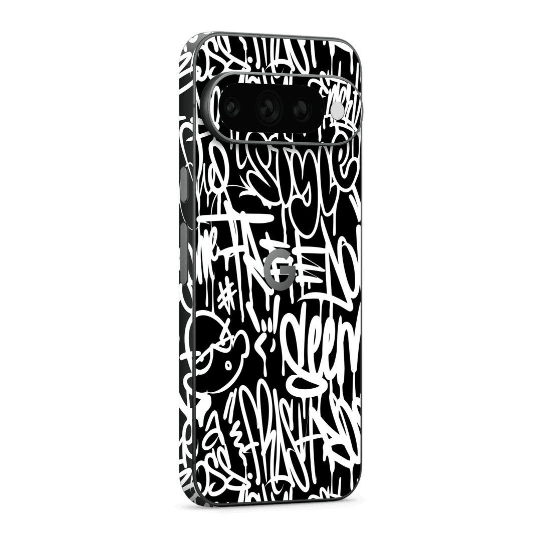 Google Pixel 11 Print Printed Custom SIGNATURE Monochrome Black and WhiteGraffiti Skin Wrap Sticker Decal Cover Protector by QSKINZ | qskinz.com