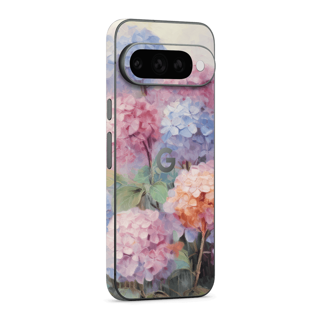 Google Pixel 11 Printed Custom SIGNATURE "Hydrangea Haze" Pastel Pink Blue Hydrangea Oil Painting Floral Skin Wrap Sticker Decal Cover Protector by QSKINZ | QSKINZ.COM