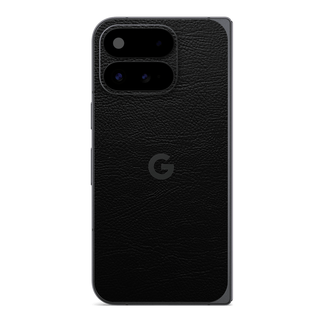 Google Pixel 11 Pro FOLD Luxuria BLACK LEATHER Riders Skin Wrap Sticker Decal Cover Protector by QSKINZ | qskinz.com