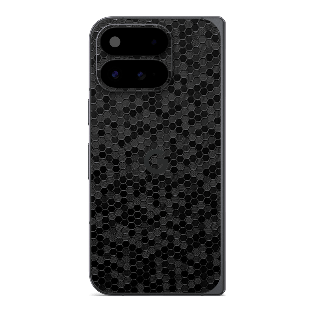 Google Pixel 11 Pro FOLD Luxuria Black Honeycomb 3D Textured Skin Wrap Sticker Decal Cover Protector by QSKINZ | qskinz.com