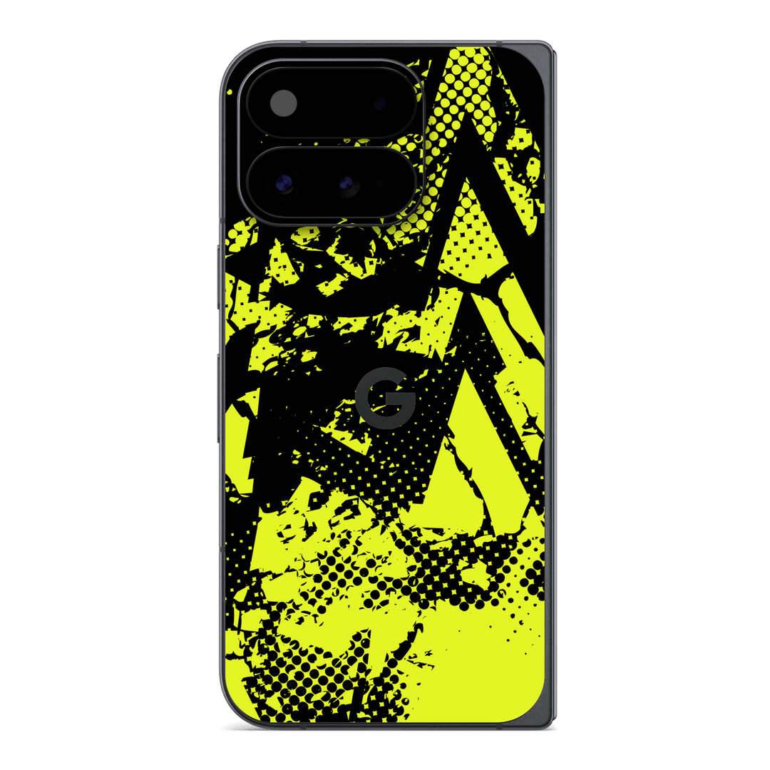 Google Pixel 11 Pro FOLD Print Printed Custom SIGNATURE Grunge Yellow Green Trace Skin Wrap Sticker Decal Cover Protector by QSKINZ | QSKINZ.COM