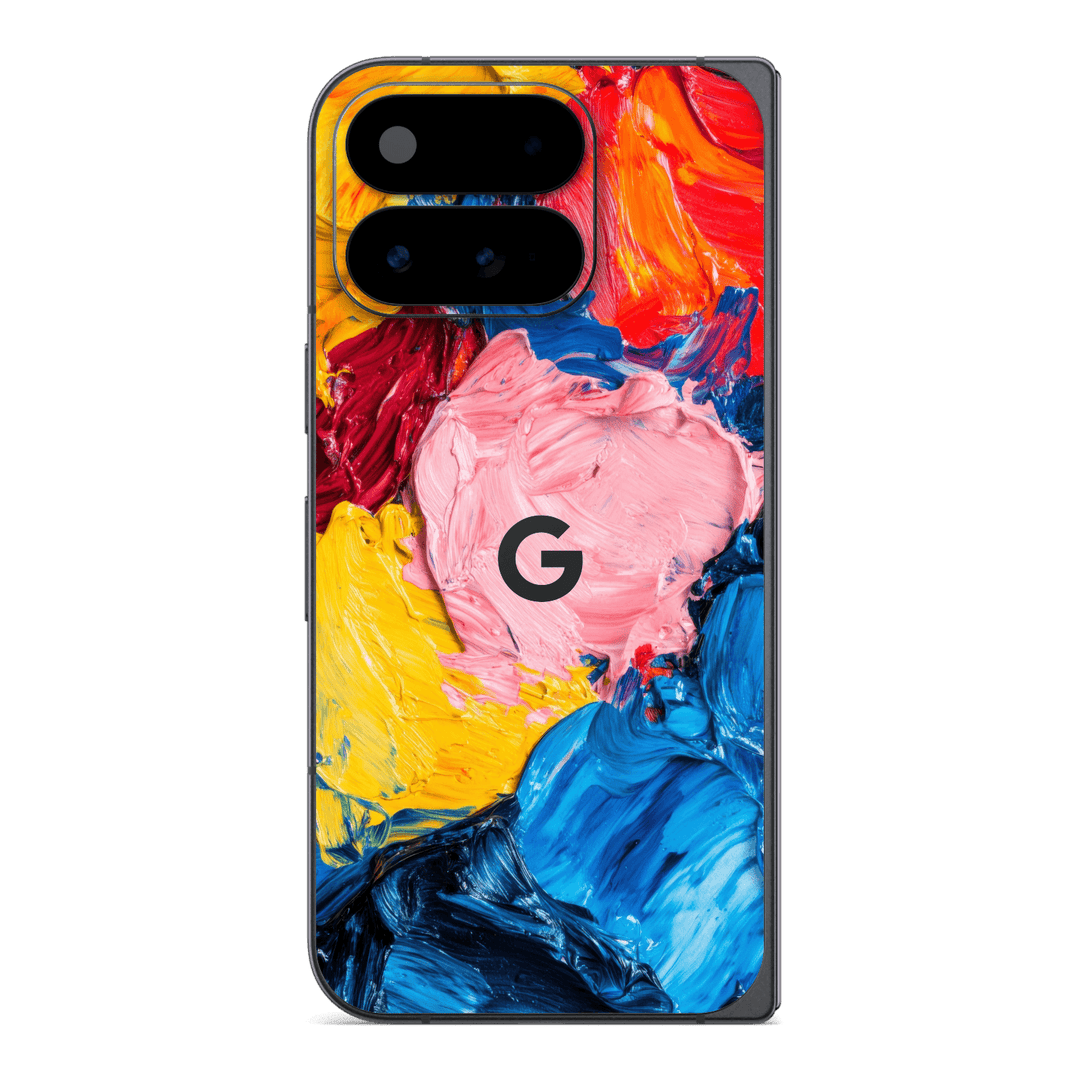 Google Pixel 11 Pro FOLD Printed Custom SIGNATURE "Palette Vivante" Multicolour Abstract Oil Paint Brushstroke Skin Wrap Sticker Decal Cover Protector by QSKINZ | QSKINZ.COM