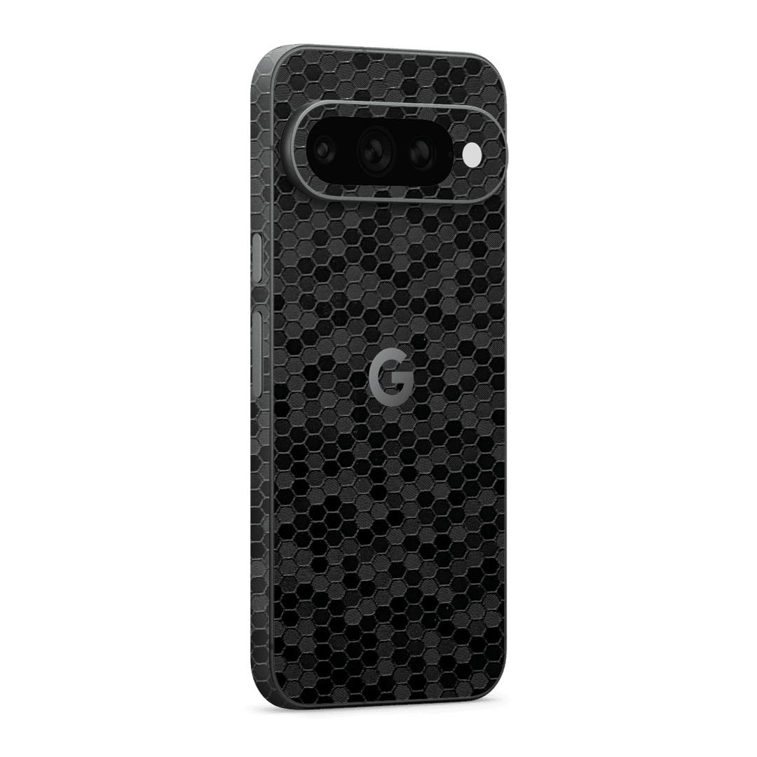 Google Pixel 11 Pro XL Luxuria Black Honeycomb 3D Textured Skin Wrap Sticker Decal Cover Protector by QSKINZ | qskinz.com