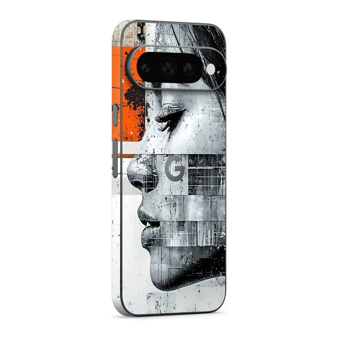Google Pixel 11 Pro XL Printed Custom SIGNATURE “Atelier Portrait” Monochrome Black & White Artistic Portrait Collage Skin Wrap Sticker Decal Cover Protector by QSKINZ | QSKINZ.COM