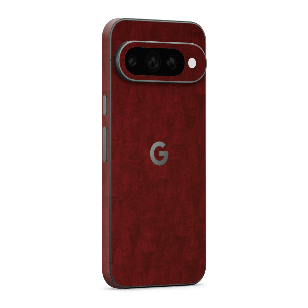 Google Pixel 11 Pro XL Scarlet Red Wood Wooden Satin Skin Wrap Sticker Decal Cover Protector by QSKINZ | qskinz.com