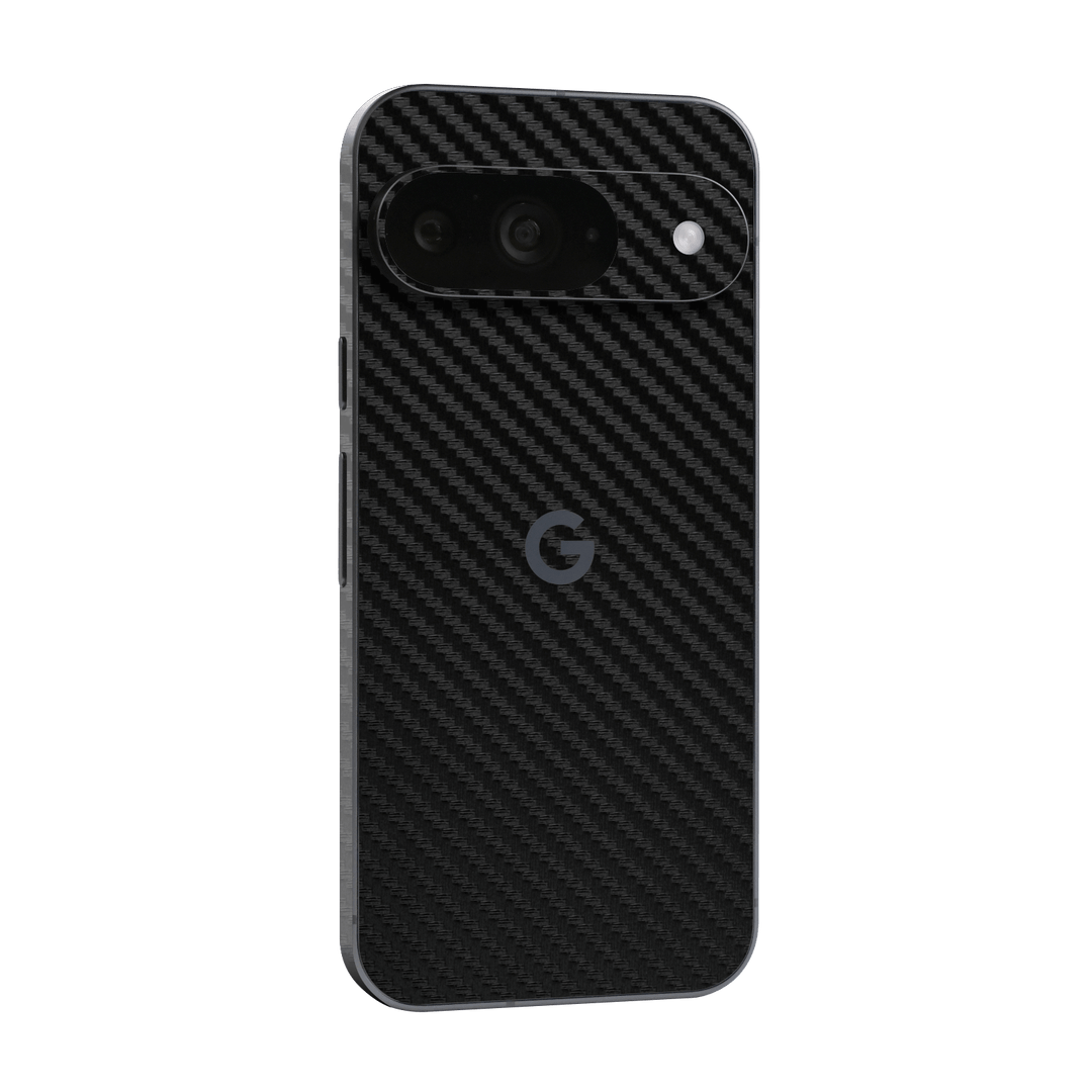 Google Pixel 9 Black 3D Textured Carbon Fibre Fiber Skin Wrap Sticker Decal Cover Protector by QSKINZ | qskinz.com