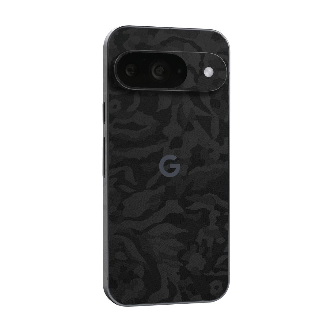 Google Pixel 9 Luxuria Black 3D Textured Camo Camouflage Skin Wrap Sticker Decal Cover Protector by QSKINZ | qskinz.com