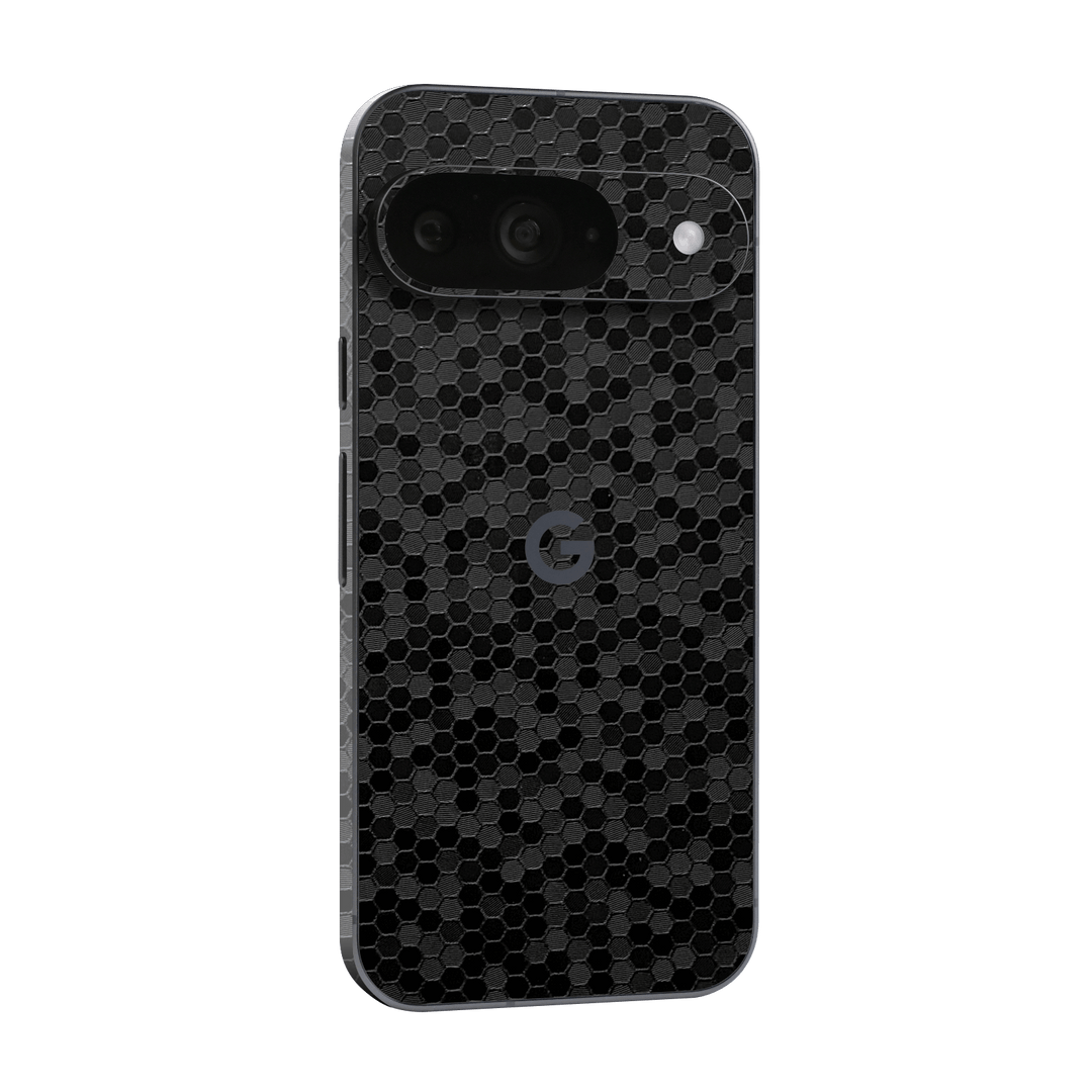 Google Pixel 9 Luxuria Black Honeycomb 3D Textured Skin Wrap Sticker Decal Cover Protector by QSKINZ | qskinz.com