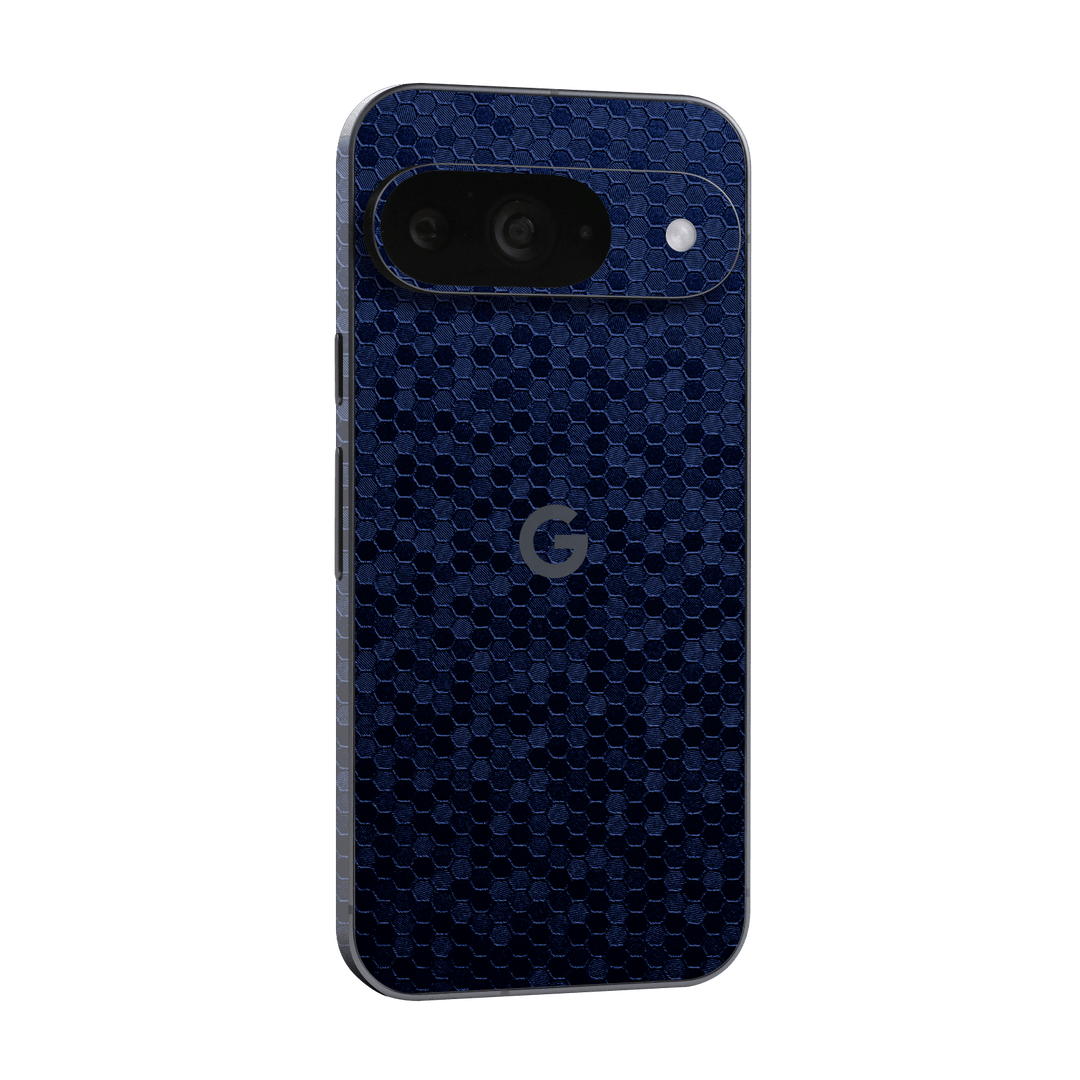 Google Pixel 9 Luxuria Navy Blue Honeycomb 3D Textured Skin Wrap Sticker Decal Cover Protector by QSKINZ | qskinz.com