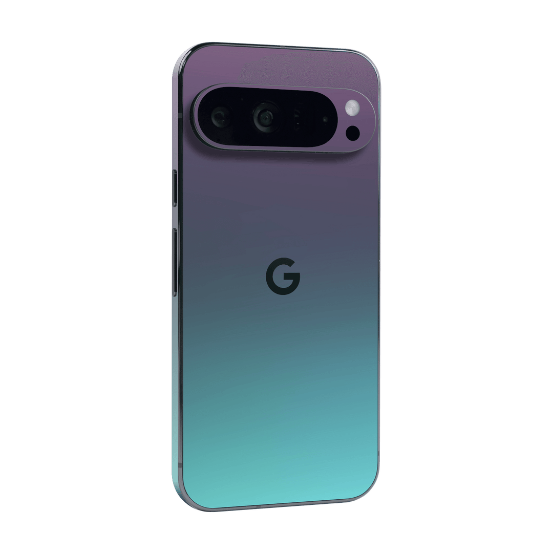 Google Pixel 9 PRO Chameleon Turquoise-Lavender Lilac Colour-changing Metallic Skin Wrap Sticker Decal Cover Protector by QSKINZ | qskinz.com