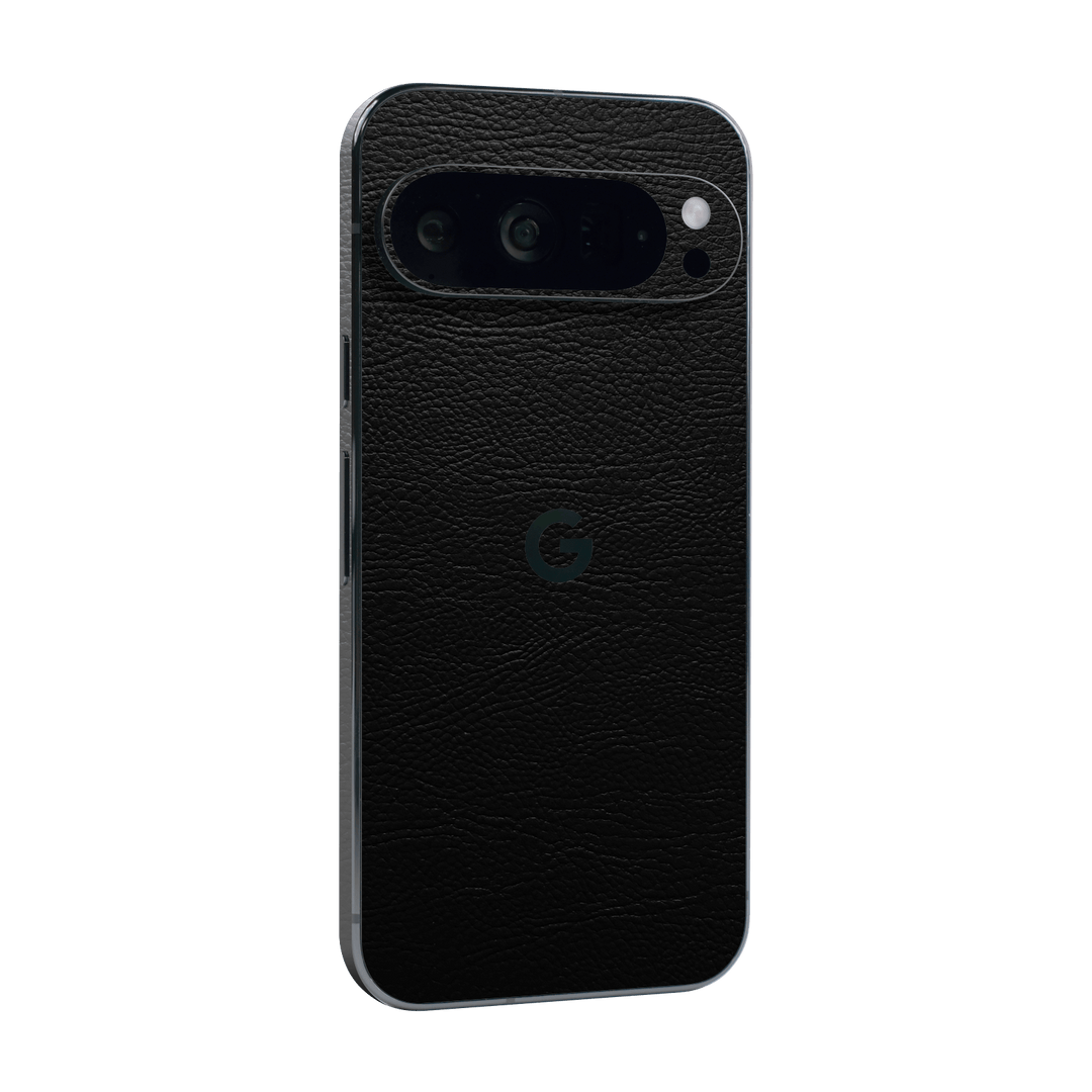 Google Pixel 9 PRO Luxuria BLACK LEATHER Riders Skin Wrap Sticker Decal Cover Protector by QSKINZ | qskinz.com