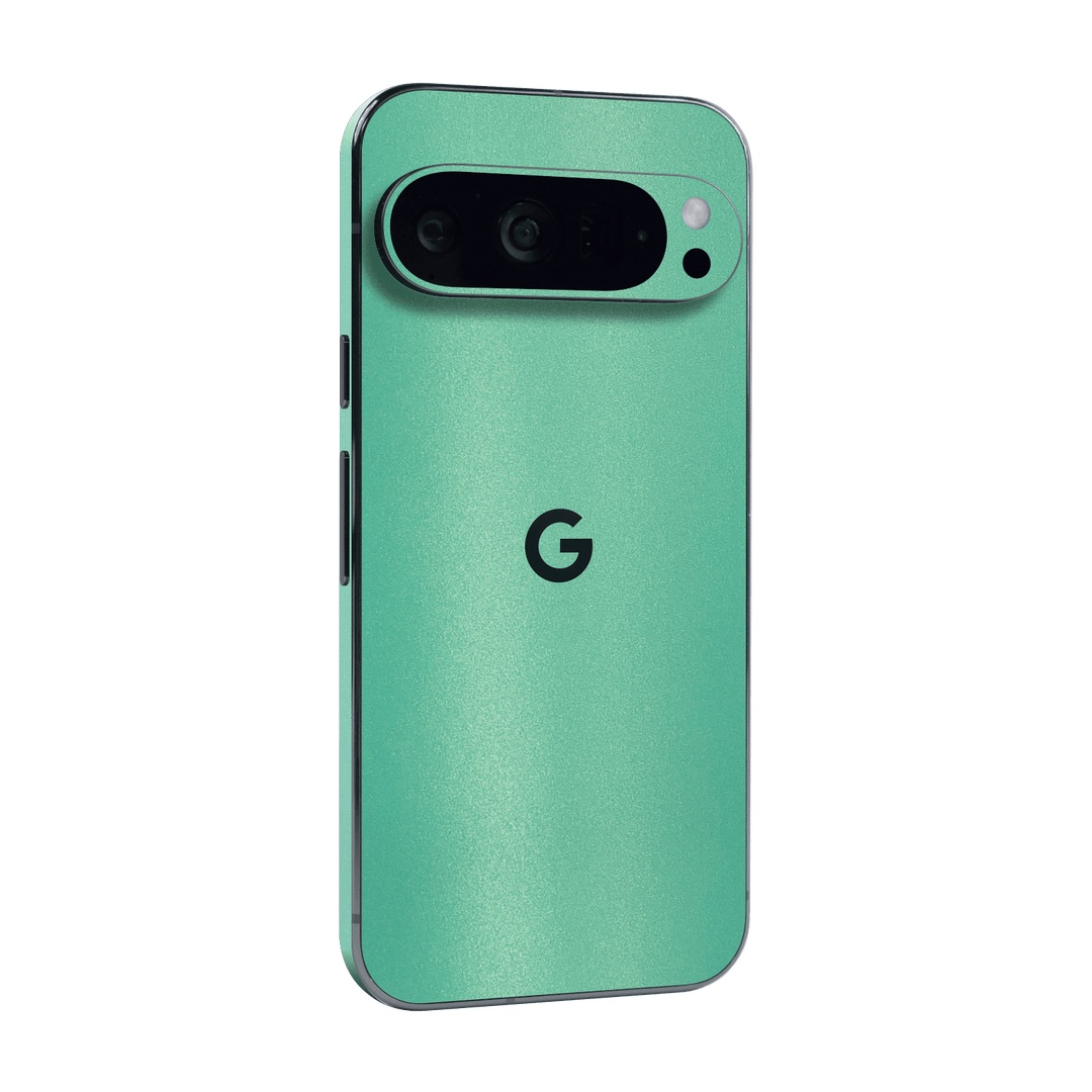 Google Pixel 9 PRO Mint Metallic Matt Matte Skin Wrap Sticker Decal Cover Protector by QSKINZ | qskinz.com