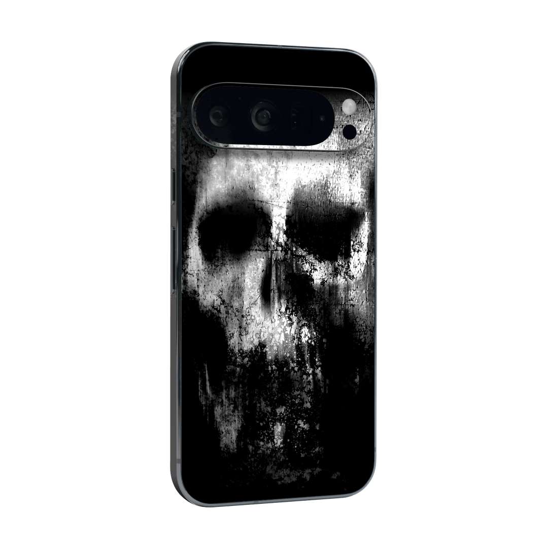 Google Pixel 9 PRO Print Printed Custom SIGNATURE Horror Black & White SKULL Skin, Wrap, Decal, Protector, Cover by QSKINZ | qskinz.com